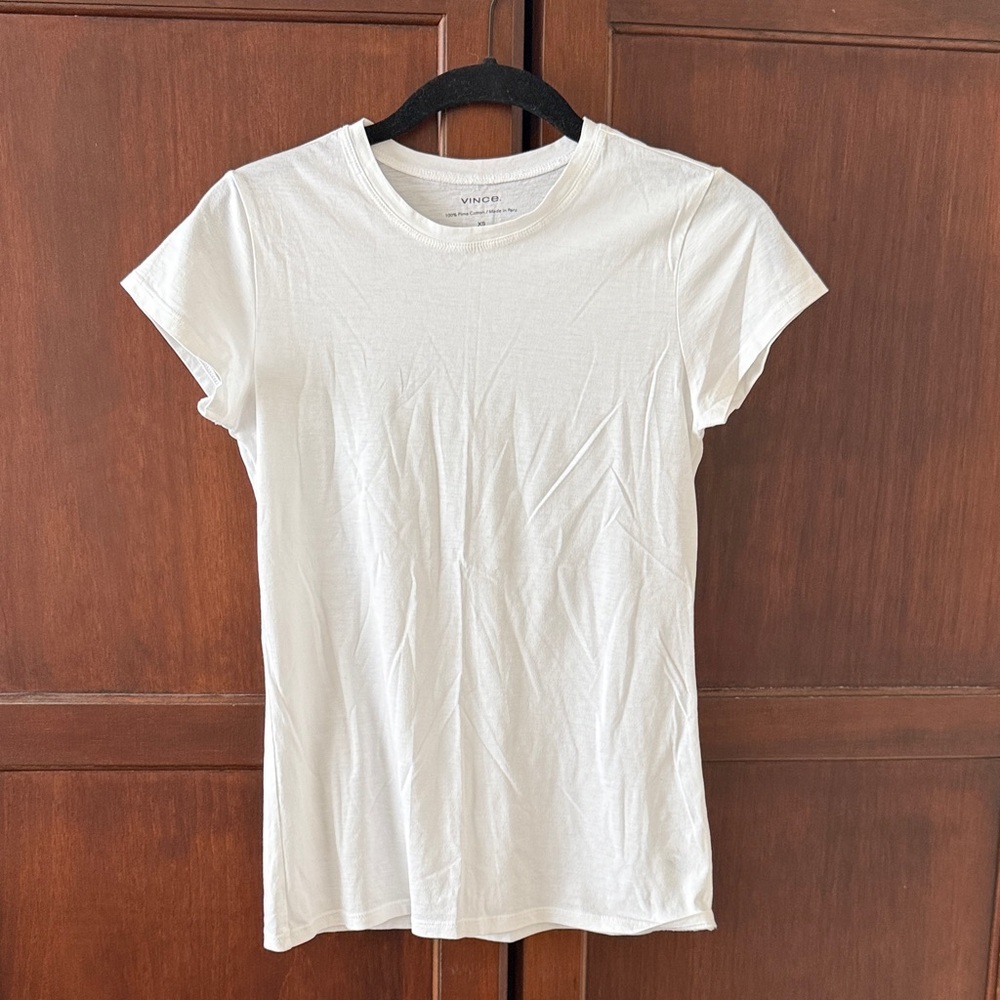 Vince White Crewneck Short Sleeve Tee